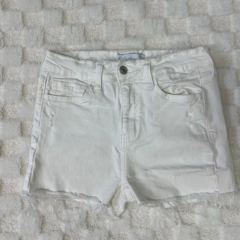 Vervet White Distressed Denim Shorts Size 26 Raw Hem Stretch Jean Shorts